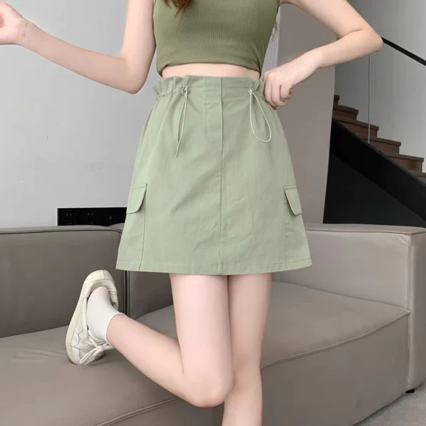 Cargo skirt กระโปรงทรงแคบ กระโปรงสั้นคาร์โก้ สีเขียวมิ้นท์