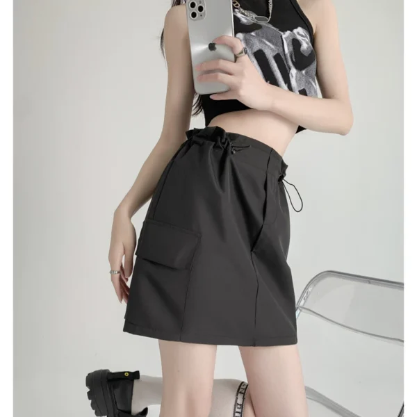 Cargo skirt กระโปรงทรงแคบ กระโปรงสั้นคาร์โก้ สีดำ - Image 2