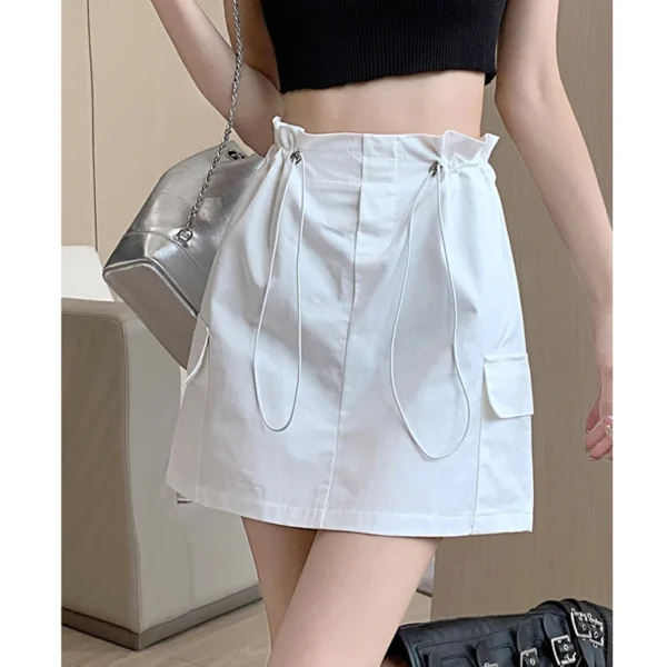 Cargo skirt กระโปรงทรงแคบ กระโปรงสั้นคาร์โก้ สีขาว