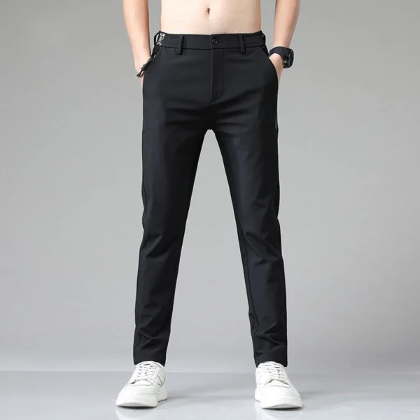 Seluar Slim Fit Lelaki กางเกงขายาวลําลอง ทรงตรง พลัสไซซ์ สีดำ