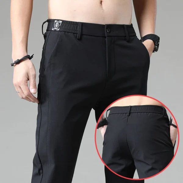 Seluar Slim Fit Lelaki กางเกงขายาวลําลอง ทรงตรง พลัสไซซ์ สีดำ - Image 3