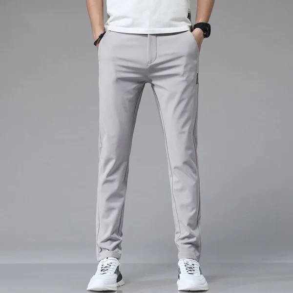 Seluar Slim Fit Lelaki กางเกงขายาวลําลอง ทรงตรง พลัสไซซ์ สีเทา - Image 2