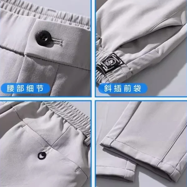 Seluar Slim Fit Lelaki กางเกงขายาวลําลอง ทรงตรง พลัสไซซ์ สีเทา - Image 3