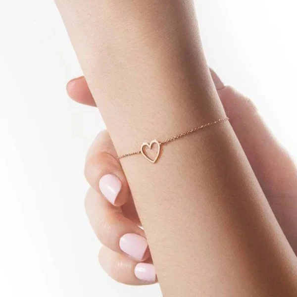 สร้อยข้อมือหัวใจ1ดวง กำไลข้อมือ สร้อยข้อมื - Image 2
